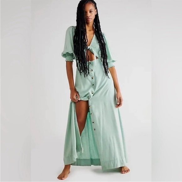 Free People String Of Hearts Maxi Dress | Seafoam Green - Picture 2 of 7